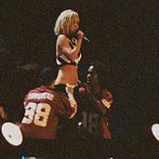 Britney gets a little lift from some of her dancers.