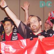 DC United fans shout for joy as DC United selects Nick Van Sicklen with the 19th overall pick.