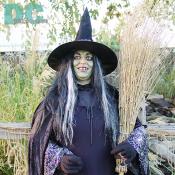 This friendly witch told me to stay on the path to avoid Six Flag's creature features.