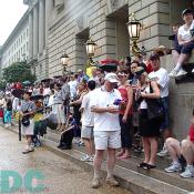 Waiting in front of the Environmental Protection Agency's building.