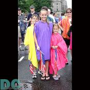 Upon arrival to the National Mall, these kids realized that rain ponchos were the way to go.