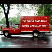DC Fire and EMS Department Mass Casualty Unit stand by just in case of a national emergency.  Trucks like these were seen around the mall signaling increased security on our nation's day of Independence.