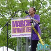 One of the Honored Guests speaks to the record crowds at the March for Women's Lives