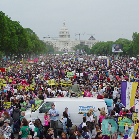 The US Capitol served as the backdrop for over 1 million marchers at the March for Womens Lives on April 25, 2004.