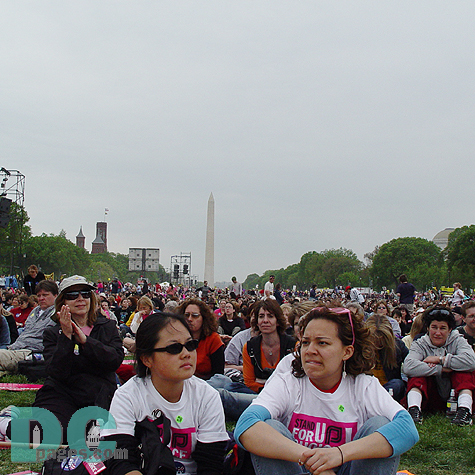 Pro-Choice advocates listen to speeches athe March for Womens Lives.