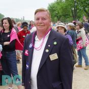 Rick Chapman, Candidate for U.S. House of Representatives, Florida 9th District, shows his support of reproductive rights at the March for Womens Lives on April 25, 2004.