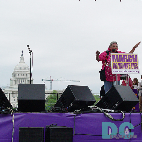 Tyne Daly speaks to a crowd of over 1 million at the March for Womens Lives.