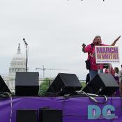 Tyne Daly speaks to a crowd of over 1 million at the March for Womens Lives.