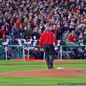President Bush takes the mound for the first pitch ever thrown in Nationals Park.  