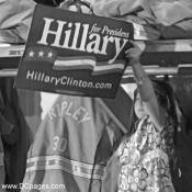 Little Girl Holds Up Hillary Sign