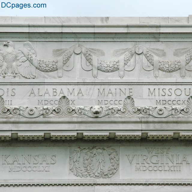 South Exterior View  - Lincoln Memorial Attic Wall Frieze