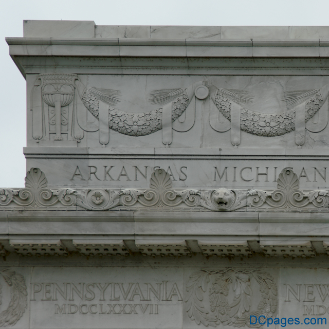 East  Exterior View - Lincoln Memorial - Frieze, Cornice, and Atttic