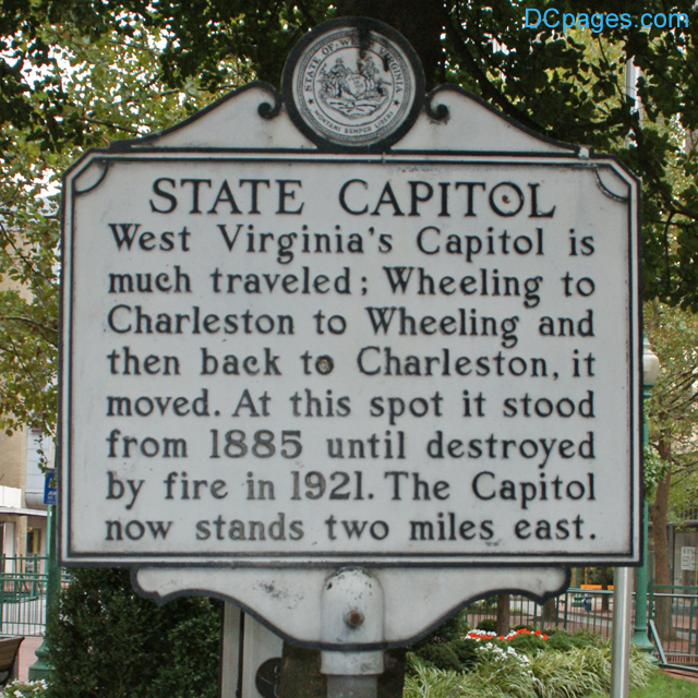STATE CAPITOL - sign - corner of Lee and Capitol. Charleston, West Virginia