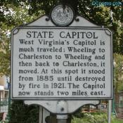 STATE CAPITOL - sign - corner of Lee and Capitol. Charleston, West Virginia