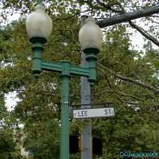 Street Sign on lamp post.
