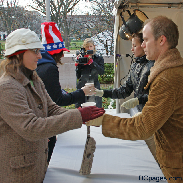 Visitors were greeted with warm coffee or hot chocolate