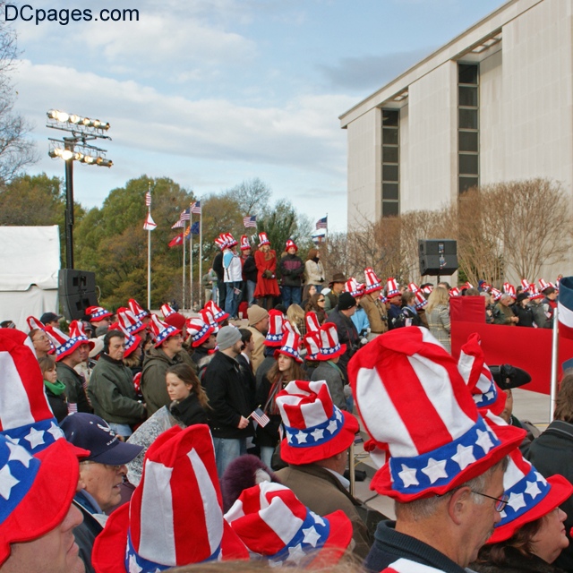Inaugural Visitors were given patriotic hats.