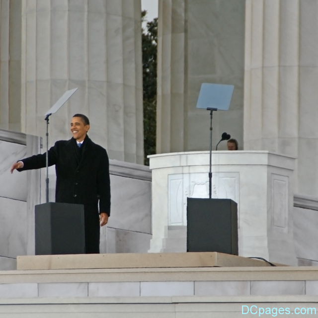 (Then) President-elect Barack Obama walking on stage
