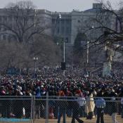 Inaugural crowd fenced in