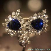 Saphire and diamond earrings