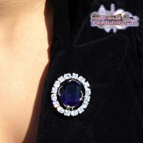 This reproduction of Smithsonian's famed blue diamond has a hand cut glass center stone encircled by 16 prong-set Cubic Zirconia.


To purchase the Hope Diamond Pendant visit www.DCGiftShop.com