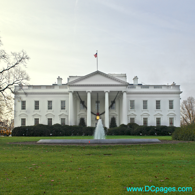 View of White House North Portico.