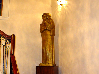 A statue inside the stairwell at the Croatian Embassy