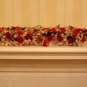 Dried flowers make a festive decorations and brighten up the mantel