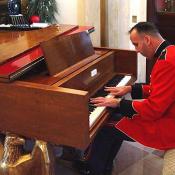 Holiday music was played on the piano for all to enjoy.