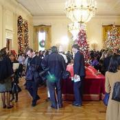 Many people came to join to the White House to view the holiday decorations.