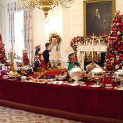 Large buffet tables of pastries were set out in the State Dining Room for the guests to enjoy.
