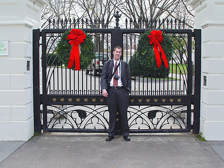 Ed Palmedo, of DCpages, stands proud in front of the White House.