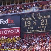 With 21 seconds on the clock its Redskins 21 Cardinals 19.