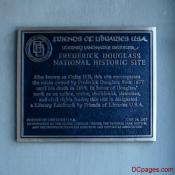 Welcome plaque at Frederick Douglass house
