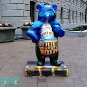 The panda titled "Monumental Reflections" by Marsha Stein is located on 1300 Pennsylvania Ave. in front of the DC Vistors Center at the Reagan Building is a tribute to Capital Hill.