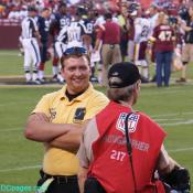 FedEx Field event staff chats up NFL photographer