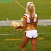 Redskins cheerleader giving her all