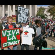 Viva La Stewart along with Fight The Power Signs