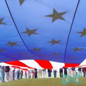 Smithsonian Kite Festival - Under Giant American Flag