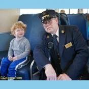 Luke Jr. and the train conductor