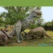Triceratops gouges a T. Rex