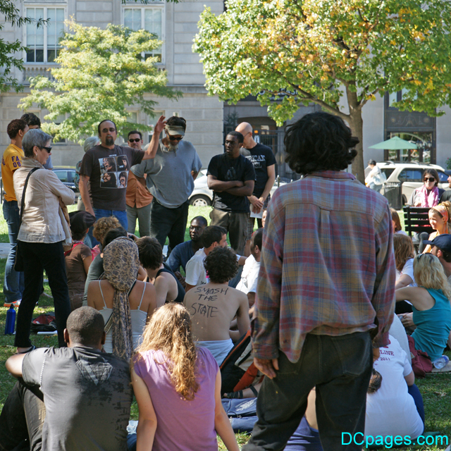 Occupy DC protestor giving a speech in McPherson Square
