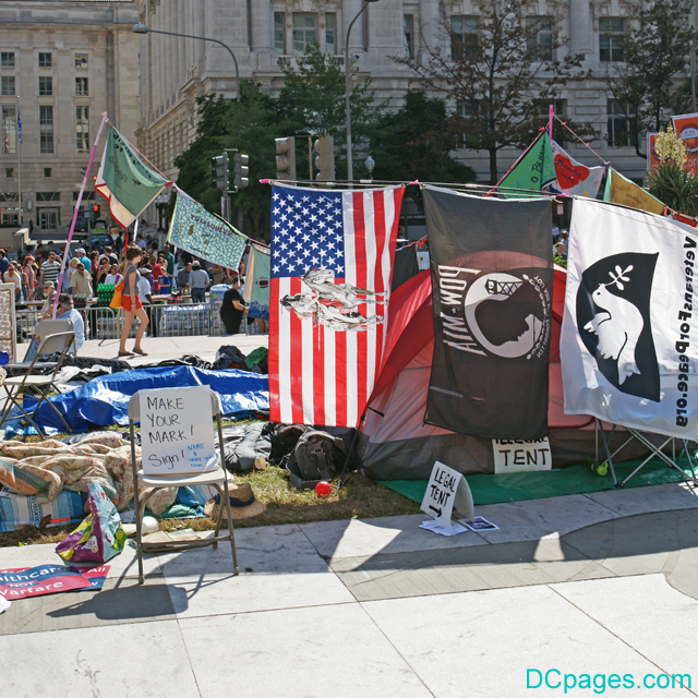 Modified American Flag at Occupy DC demontration at Freedom Plaza.