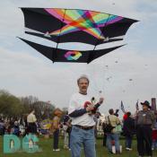 Smithsonian Kite Festival - Bowed kite winner - Master Kite Builder - Ed Shenk