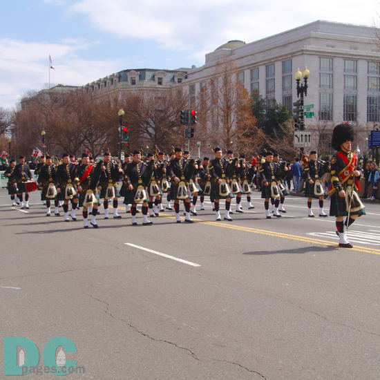 St Patricks Day Parade - Emerald Society Firefighters of Washington, D.C. Pipes and Drums.