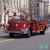St Patricks Day Parade - Vintage Fire Truck from Montgomery County, Maryland.