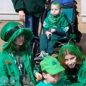 Can you find the color green on this Irish family? "Happy St Patricks day!"