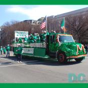 DC St. Patrick's Day Parade - The McCarthy Clan and their green party truck.