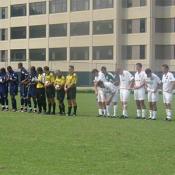 The Howard Bison and the Georegetown Hoyas introduce their starters before the game begins.