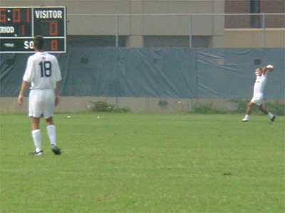 Hoya Paul Brandley watches his teammate make a throw-in. This is Georgetown's 11th year in the Big East Conference.